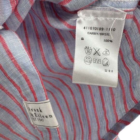 Frank & Eileen Barry Linen Chambray Stripe Button Down Shirt Size X-Small XS - Picture 6 of 7